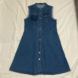 Allegra K Sleeveless Denim Dress